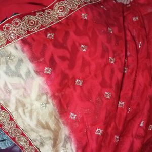 Women Saree With Attached Blouse Material