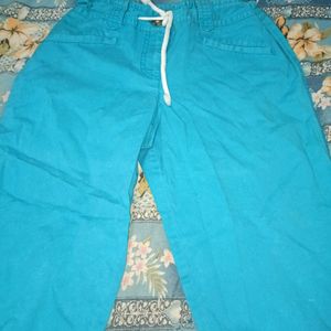 Capri Knee Length Light Blue (Mid Waist)🩵