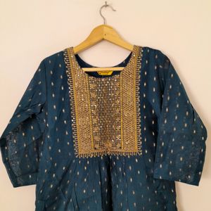 Teal Blue Kurta Set