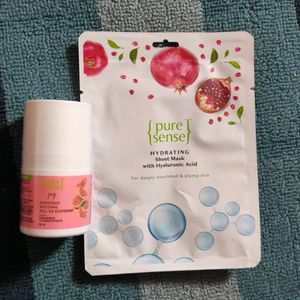 Pure Sense Roll On Deodorant + Sheet Mask