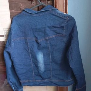 Denim Waist Length Jacket For Women