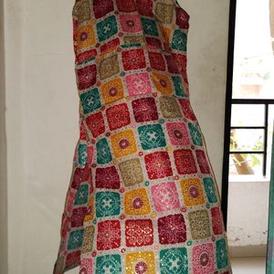 Beautiful Multicolour Kurti Hand stich Design