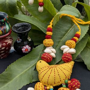 Handmade Yellow Bird Neckpiece