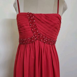 Red Chiffon Gown