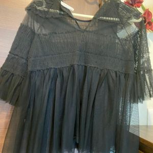 Zara Net Black Top