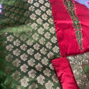 Green And Red Saree