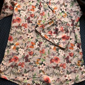 Floral Print Short Kurta