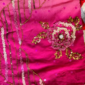 Baby Pink Georgette Saree (Women )