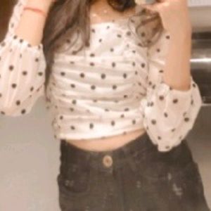 Polka Dot Crop Top