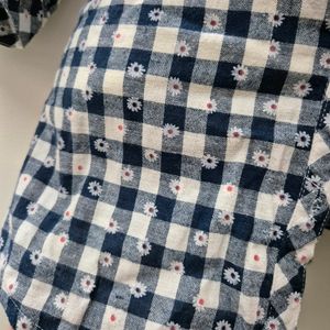 Korean Daisy Gingham Shirt.