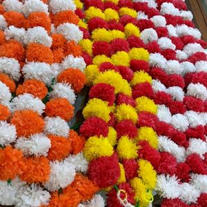 5 Artificial Marigold Genda Phool Garland Torans