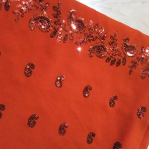 Orange Sequence Saree