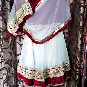 Maroon Colour Girls Lehnga