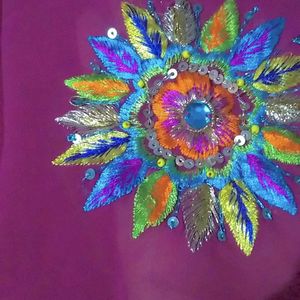 Combo Of Magenta And Purple Embroidery Dupatta