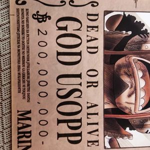 One Piece God Usopp Wanted Poster