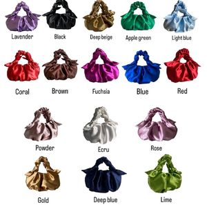 Satin small bag with knots