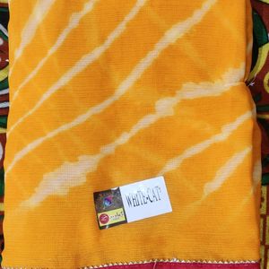 Yellow Lahariya Saree