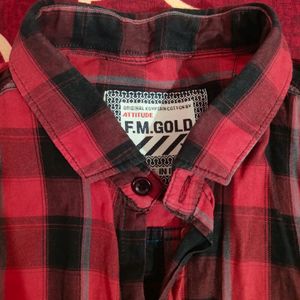 Mens Checks Shirt : Red and Black size xl