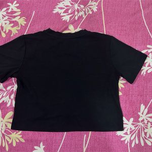 Binbinstar Black Crop Top With Shoelace Detail