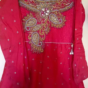 Red Chudidhar Top