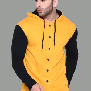 Yellow Black Men's Jacket Shrug