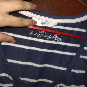 Women H And M Brand Dress Blue Stripped