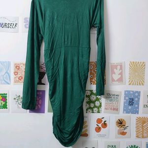 Knotted Green Silk Dress