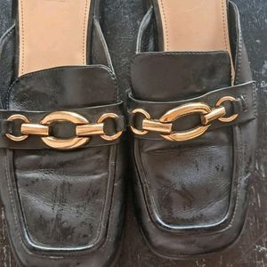 Branded Leather Mule