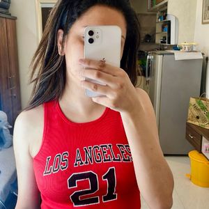 Red Los Angeles Crop Top