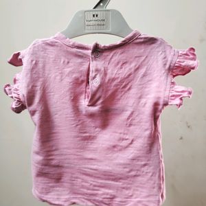 Cute Baby Frock- Pink & Grey