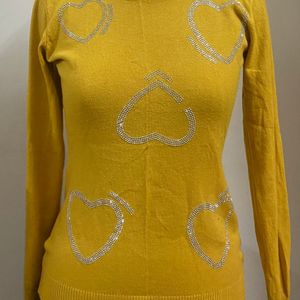 Mustard Full Sleeves Wollen Sweater