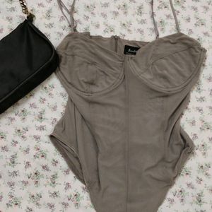 Bardot Grey Bodysuit