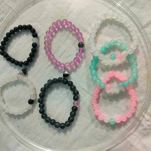 Handmade Bracelets With Glass Beads And Charms