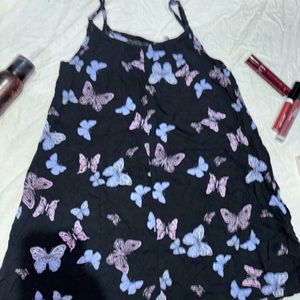 Butterfly Print Black Cami Top