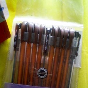 Set Of 10 Brown Colour Ball Pen