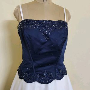 White And Blue Gown