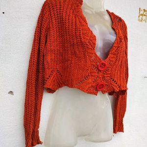 Orange Crochet Top