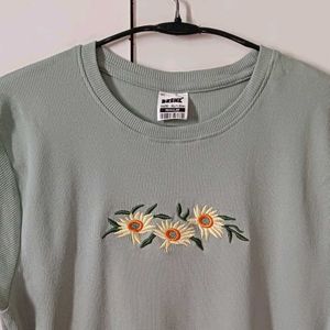 Sea Green Flower Top