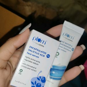 Plum salicylic acid serum and ricemoisturizer mini