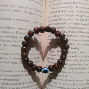 Evil Eye Bracelet With Wood Beads