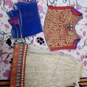 Beautiful Kids Girls Multicolour Lehnga For 2-3 Ye