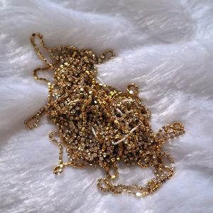 JEWELRY RAW MATERIAL - GOLDEN STONE CHAIN - NEW