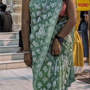 Caribbean Green Chiffon Saree