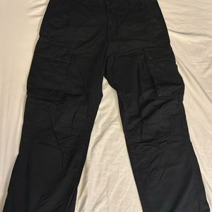 Black Relaxed Fit Cargos (mens)