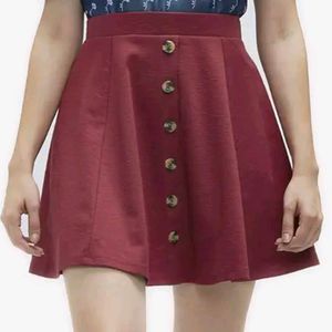 Maroon Red short skirt