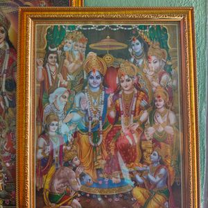 Ram Darbar Lakshmi Poojan Photo Frame With Alanki