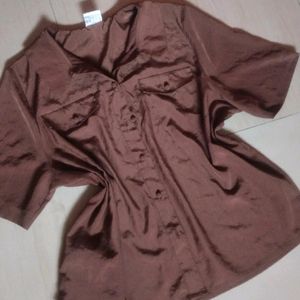 Unisex Oversized Brown Shirt