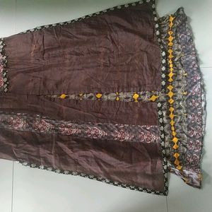 Brown Colour Frock Style Kurti