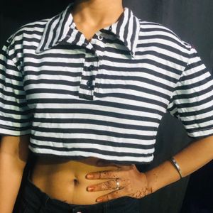 Collar Crop Top