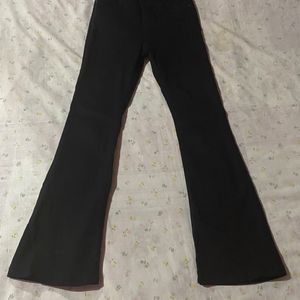 Buttoned Black Flared Pants